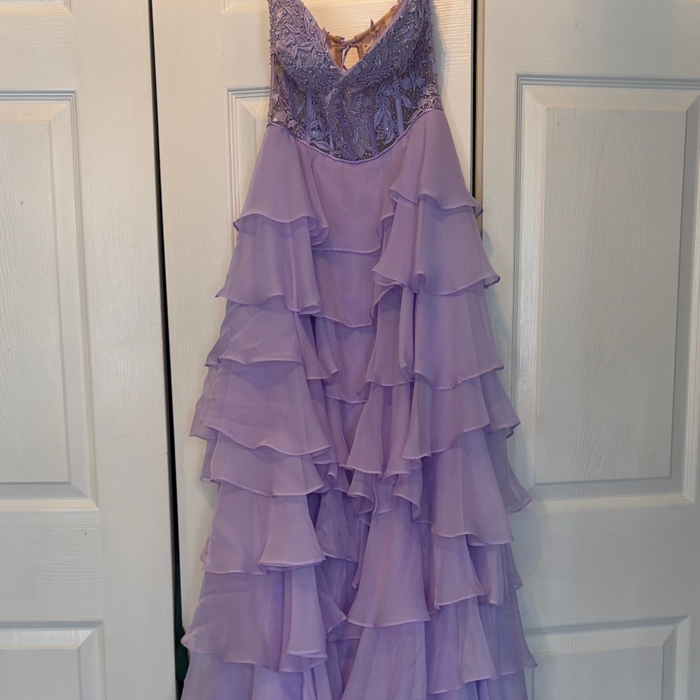 Sherri Hill Lilac Strapless Dress